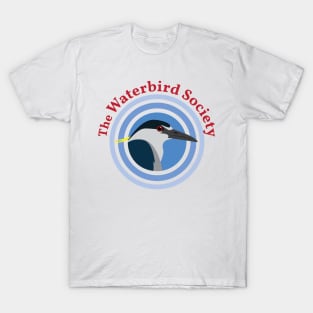 Night-Heron (Large Logo with Red Text) T-Shirt